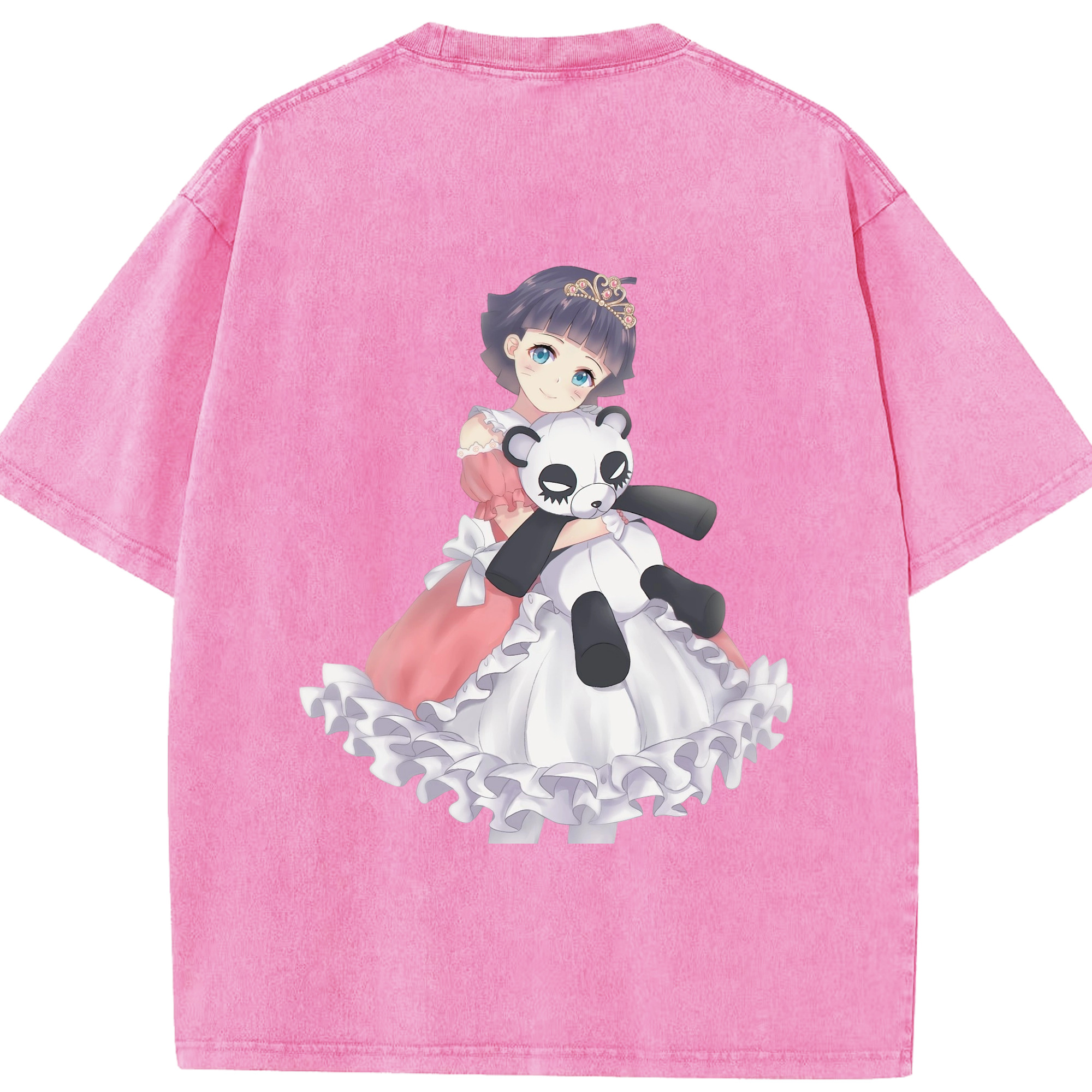 （画像用） NARUTO -ナルト- うずまき ヒマワリ Uzumaki Himawari 綿100% ヴィンテージ風 半袖Tシャツ（背面プリント）
